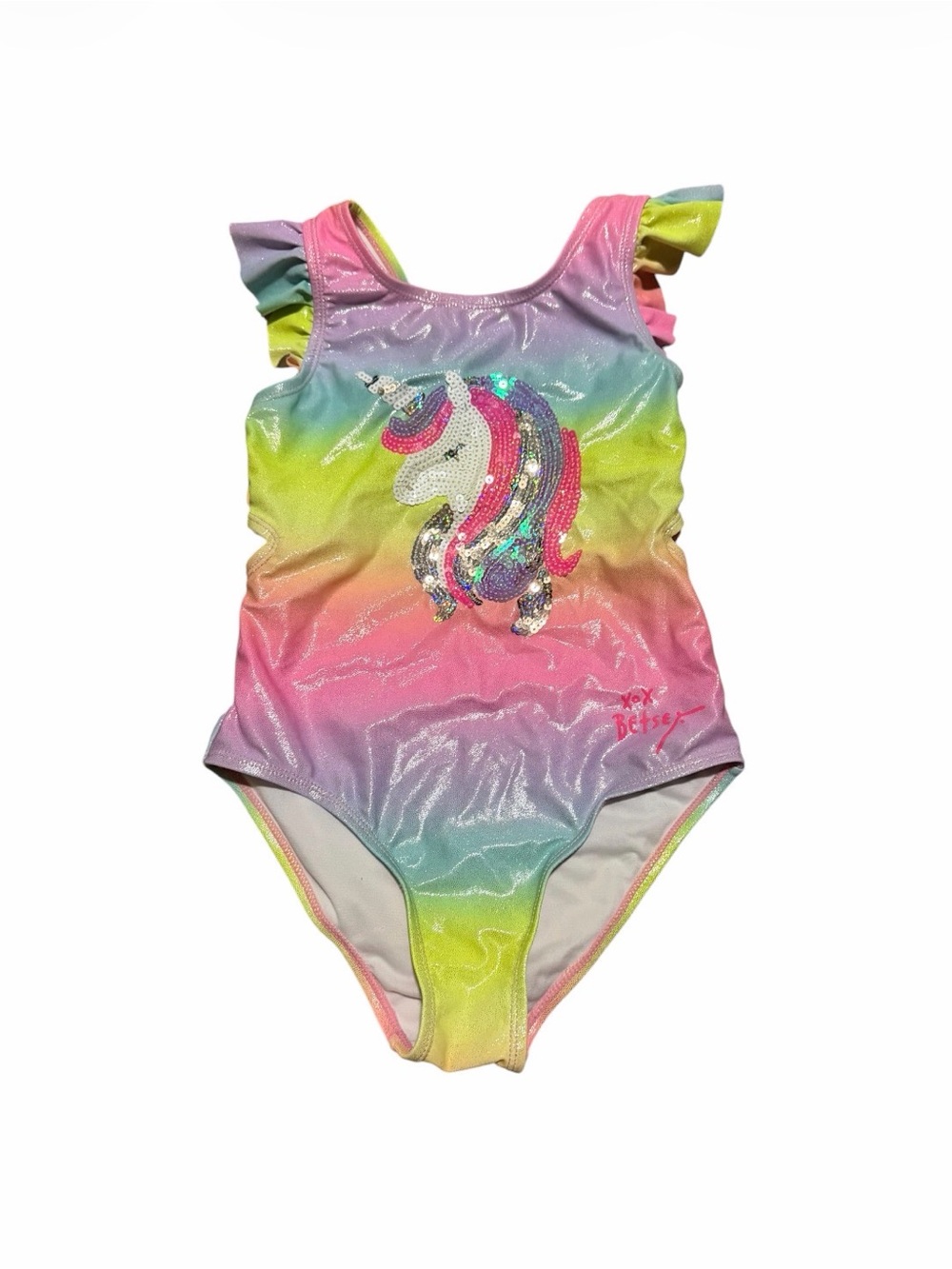 Kids Unicorn Sequin One-Piece Swimsuit